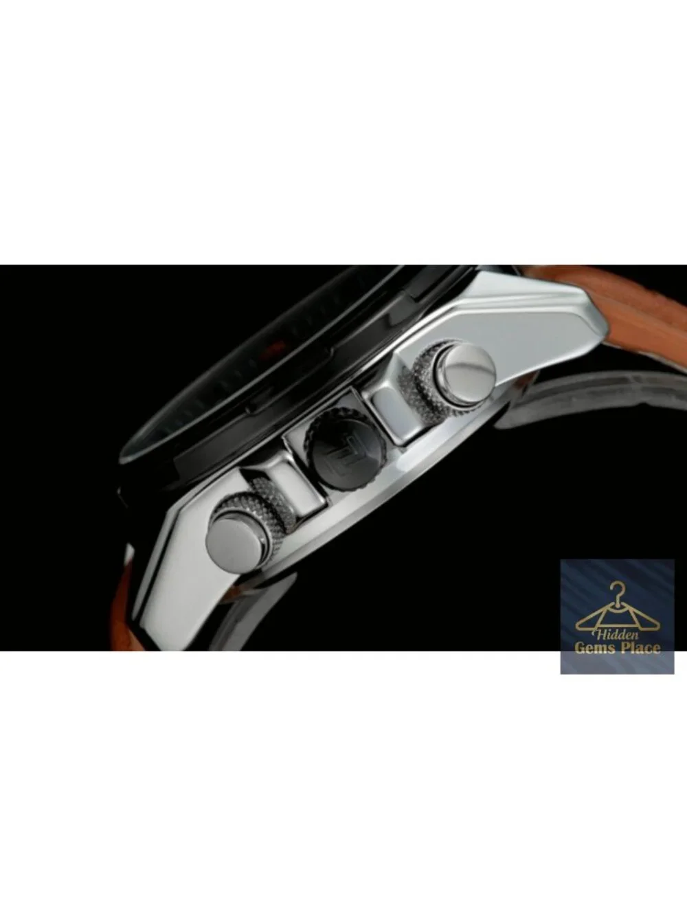 Men's Military Digital Analog Quartz Waterproof Watch Leather Strap Chronograph
